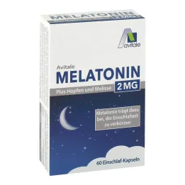 Melatonin 2 mg plus humle og citronmelisse kapsler, 60 stk
