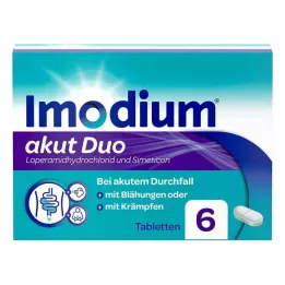 IMODIUM akut Duo 2 mg/125 mg tabletter, 6 stk
