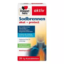 DOPPELHERZ Halsbrand akut+protect tyggetabletter, 20 stk