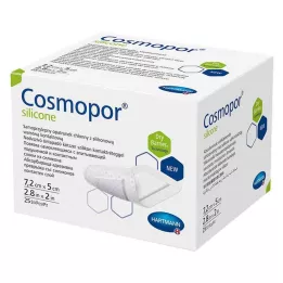 COSMOPOR silikone sårbandage 5x7,2 cm, 25 stk