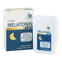 Melatonin 1 mg mini tabletter i dispenser, 120 stk