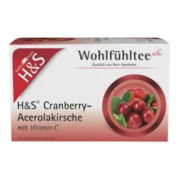 H&amp;S Tranebær-Acerola Kirsebær med C-vitamin Fbtl., 20X2,8 g