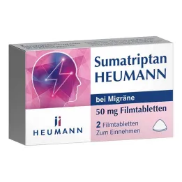 Sumatriptan Heumann mod migræne 50 mg filmovertrukne tabletter, 2 stk