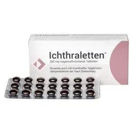 Ichthraletten® 200 mg tabletter til rosacea, 168 stk