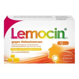 Lemocin® mod ondt i halsen honning- og citronsmag, 24 stk