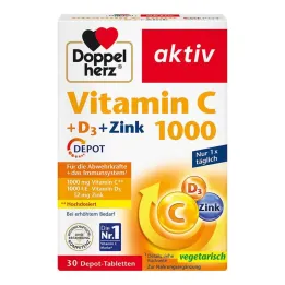 Doppelherz Vitamin C 1000 + D3 + Zink Depot tabletter, 30 stk