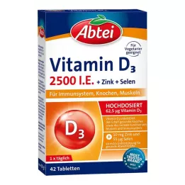 ABTEI Vitamin D3 2500 IE tabletter + zink + selen, 42 stk