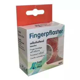 UM EASYPLAST Fingerplaster selvklæbende 2,5 cm x 5 m rød, 1 stk