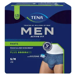 TENA® MEN ACTIVE FIT Plus Bukser blå S/M til inkontinens, 12 stk