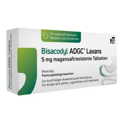 Bisacodyl ADGC® Laxans 5 mg mave-resistente tabletter, 40 stk