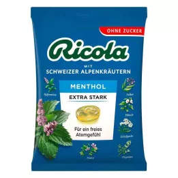 RICOLA o.Z taske Menthol ekstra stærke slik, 75 g