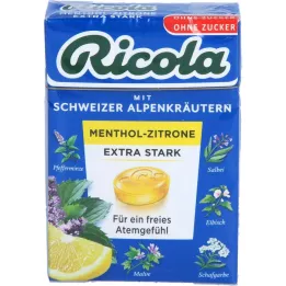 RICOLA o.Z.Box Menthol-Lemon ekstra stærke slik, 50 g