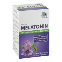 Melatonin + passionsblomst + baldrian kapsler, 120 stk