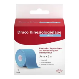 Draco kinesiologitape 5 cmx5 m turkis, 1 stk
