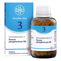 DHU Schüßler salt nummer 3 Ferrum phosphoricum D6 tabletter (900 stk.)