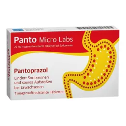 Panto Micro Labs 20 mg enterisk overtrukne tabletter mod halsbrand, 7 stk