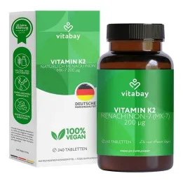 Vitamin K2 200 µg MK-7 veganske tabletter, 240 stk