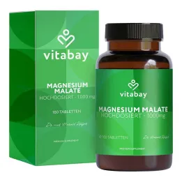 Magnesium Malat 1000 mg veganske højdosis tabletter, 180 stk