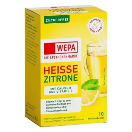 Wepa varm citron + vitamin C + calcium sukkerfrit pulver, 10X10 g