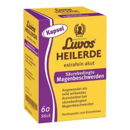 Luvos healing clay ekstra fine akutte syrerelaterede maveproblemer kapsler, 60 stk