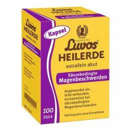 Luvos healing clay ekstra fine akutte syrerelaterede maveproblemer kapsler, 100 stk