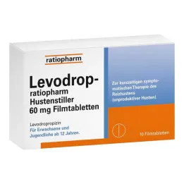 Levodrop-ratiopharm hostehæmmende middel 60 mg filmovertrukne tabletter, 10 stk