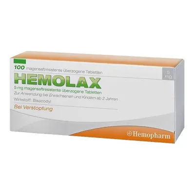 Hemolax 5 mg gastro-resistente overtrukne tabletter, 100 stk
