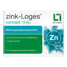 Zink-Loges koncept 15 mg gastro-resistente tabletter, 30 stk
