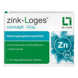 Zink-Loges koncept 15 mg entero-resistente tabletter, 90 stk