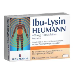 Ibu-Lysin Heumann 400 mg filmovertrukne tabletter, 20 tabletter