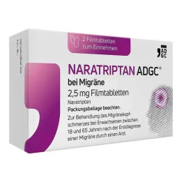 NARATRIPTAN ADGC® til migræne 2,5 mg filmovertrukne tabletter, 2 stk