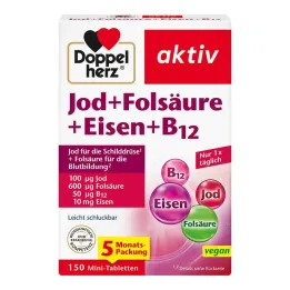 Doppelherz Jod + folinsyre + jern + B12 tabletter, 150 stk