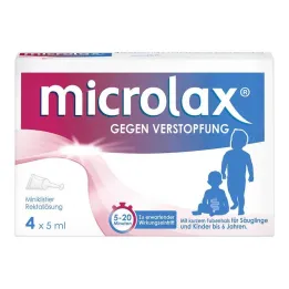 Microlax rektalopløsningsklyster med kort rørhals, 4 stk