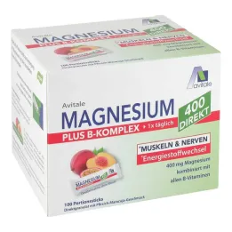 Magnesium 400 + B kompleks direkte fersken passionsfrugt granulatstave, 100x2,5 g