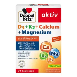 Doppelherz D3 + K2 + Calcium + Magnesium tabletter, 30 stk