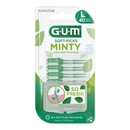 GUM Soft picks Minty large, 40 stk