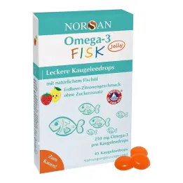 Norsan Omega-3 Fisk Jelly til børnedragéer, 45 stk