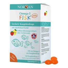 Norsan Omega-3 Fisk Jelly til børnedragéer, 120 stk