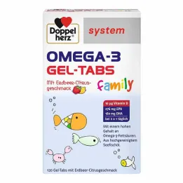 Doppelherz Omega-3 Gel-Tabs familie Strawberry Citrus system, 120 stk