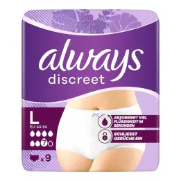 Altid diskrete inkontinensbukser plus L, 9 stk