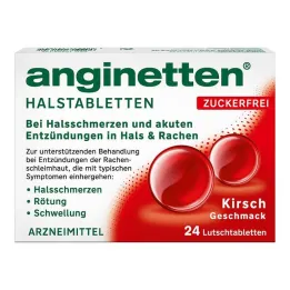 Anginette halspastiller sukkerfri kirsebær, 24 stk