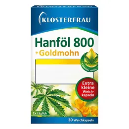 Klosterfrau hampolie 800 mg + guldvalmue bløde kapsler, 30 stk