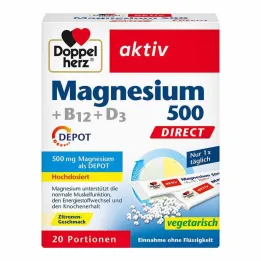Doppelherz Magnesium 500 + B12 + D3 Depot Direct Pellets, 20 stk