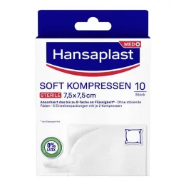 Hansaplast bløde kompresser 7,5x7,5 cm sterile, 5x2 stk