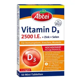 Abbey Vitamin D3 2500 IE Mini Tabletter, 50 stk