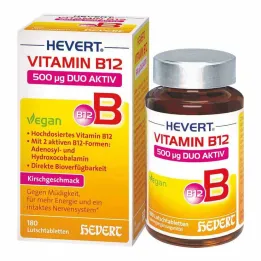 Vitamin B12 Hevert 500 µg Duo Active sugetabletter, 180 stk