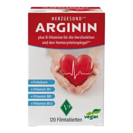 Arginin Heart Healthy + Vitamin B1 + B6 + B12 + Folinsyre Film Tab., 120 stk