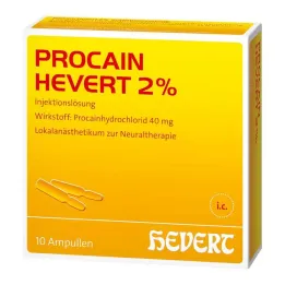 Procaine Hevert 2% opløsning til injektion ampuller, 10x2 ml