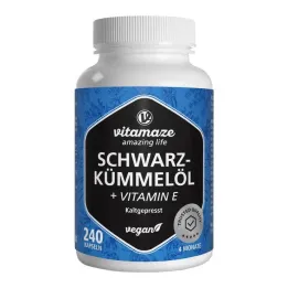 Sort spidskommen oliekapsler + vitamin E, 240 stk