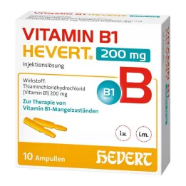 Vitamin B1 Hevert 200 mg injektionsvæske ampul, 10x2 ml
